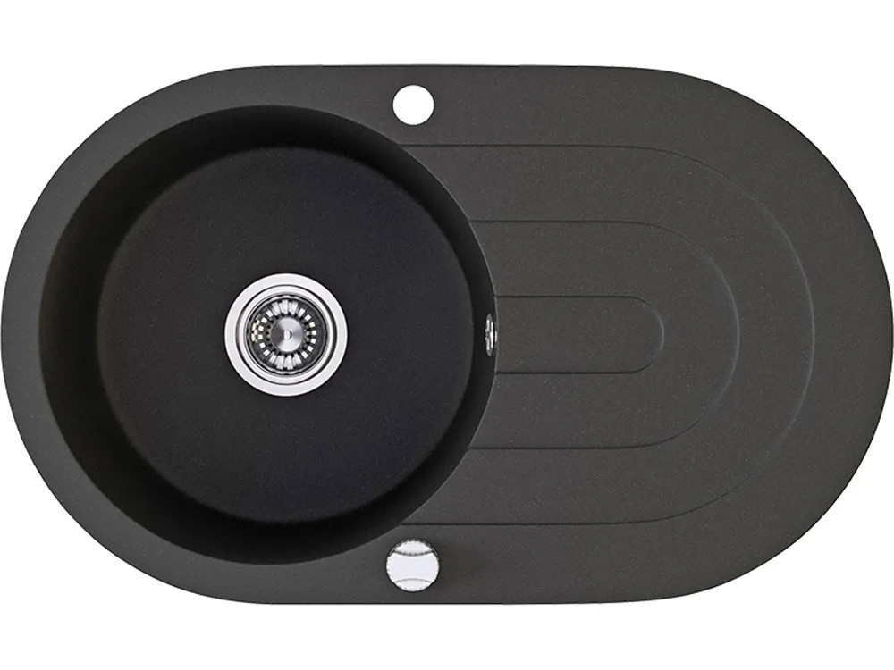 Zlewozmywak Majorka 1-kom. czarny 78x47 cm