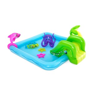 Bestway Wodne centrum zabaw Aquarium ze zjeżdżalnią, delfinem, ośmiornicą i błazenkiem. Brodzik dla dzieci.
