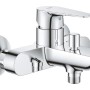 Bateria wannowa Grohe QuickFix Start Edge do montażu ściennego, chromowana.