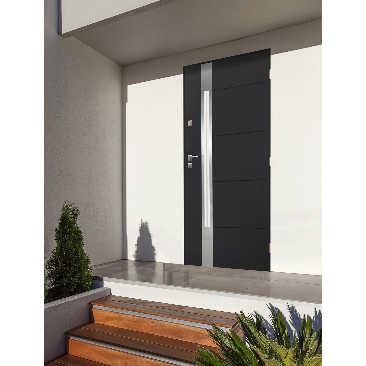 Sedro Drzwi zewnętrzne Lizbona antracyt 90P kupuj w OBI