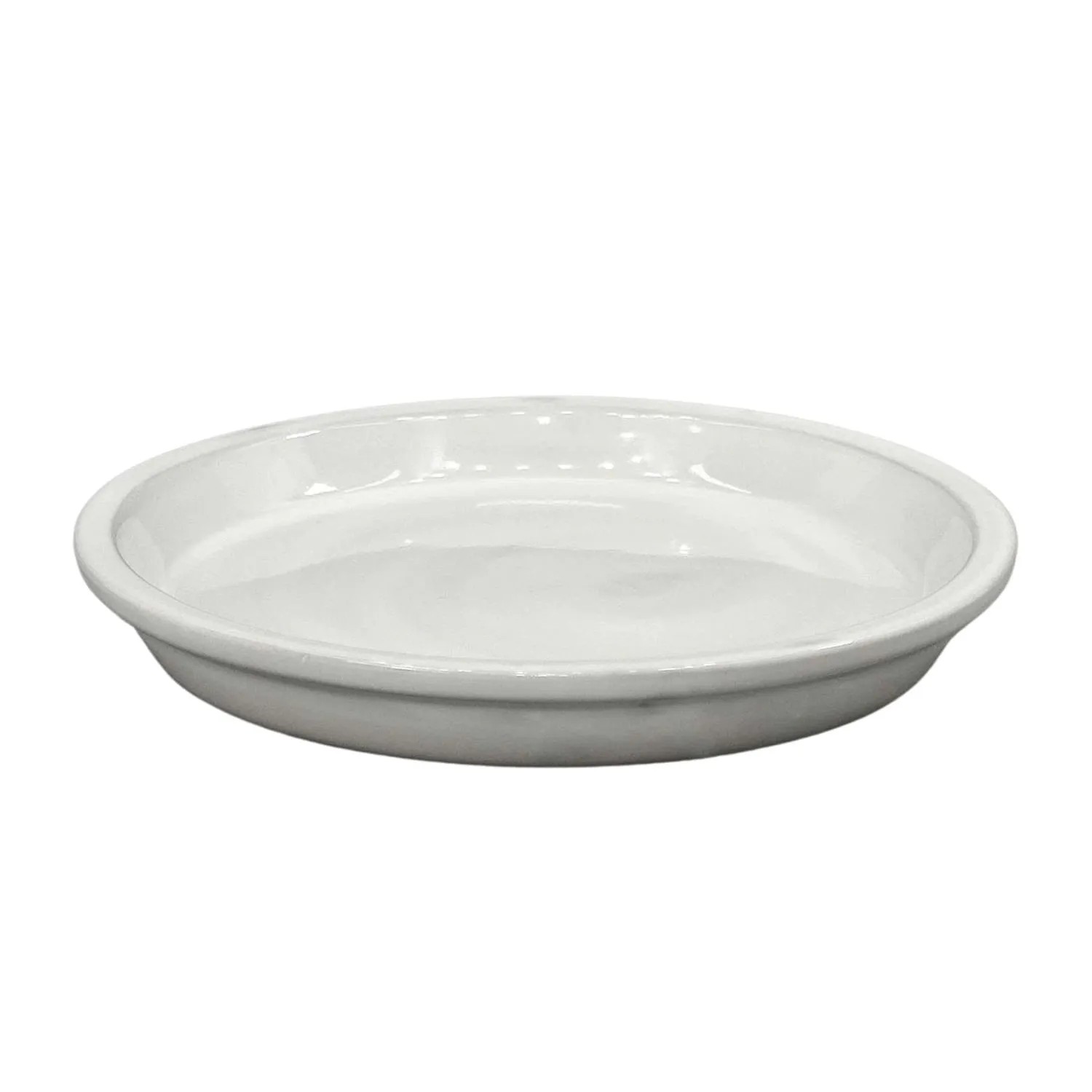 Podstawka ceramiczna szkliwiona biała - 18cm
