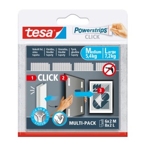 Tesa Powerstrips Click, samoprzylepne haczyki do obrazów, zestaw do ramek