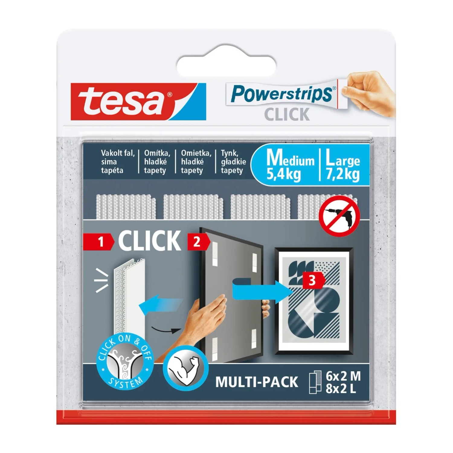 Tesa Rzepy do obrazów 6x2 M & 8x2 L
