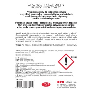 ORO WC Frisch Aktiv płyn do WC, butelka 750ml.
