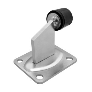 Ogranicznik do bram dwuskrzydłowych, ze stali ocynkowanej z gumowym amortyzatorem i otworami montażowymi.