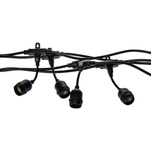 Czarny łańcuch świetlny do użytku zewnętrznego, lampy dekoracyjne do ogrodu i na patio.