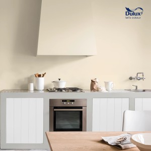 Jasna kuchnia z farbą na ścianach. Farba do łazienki t.b.t.