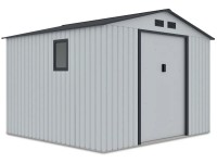 Domek ogrodowy metalowy, szary, 277 x 255, wys. 202 cm