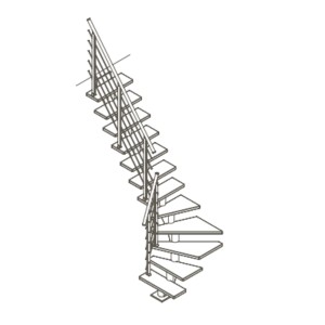 Ilustracja schodów spiralnych (t.b.t.) do użytku wewnętrznego.