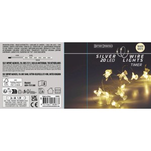 Lampki bateryjne ANIOŁKI 20 LED ciepły biały