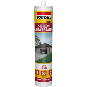 Karta Soudal silikon uniwersalny, beżowy, do ceramiki, drewna i metalu.