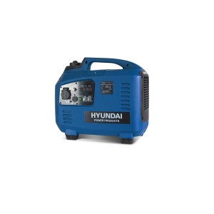 Niebieski agregat prądotwórczy Hyundai, przenośny generator prądu w dowolnym miejscu.