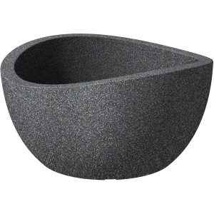 Scheurich Wave Globe Bowl donica, Ø 39 cm, czarny granit, do użytku wewnątrz i na zewnątrz.