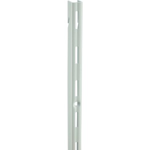 Biała metalowa szyna ścienna, 1-rzędowa, 150 cm do systemów regałowych.