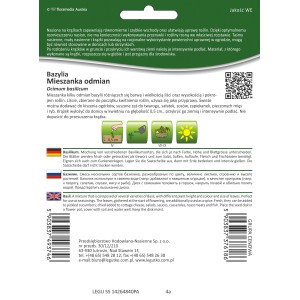 Krążek nasienny z mieszanką bazylii różnych odmian.