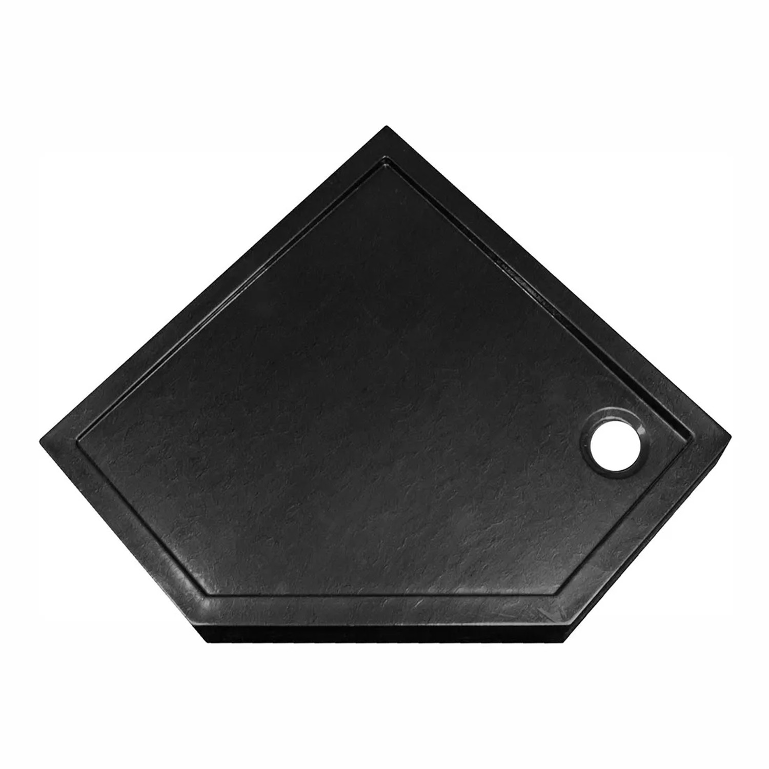 Kerra Brodzik pięciokątny Prato 90 x 90 x 12 cm czarny