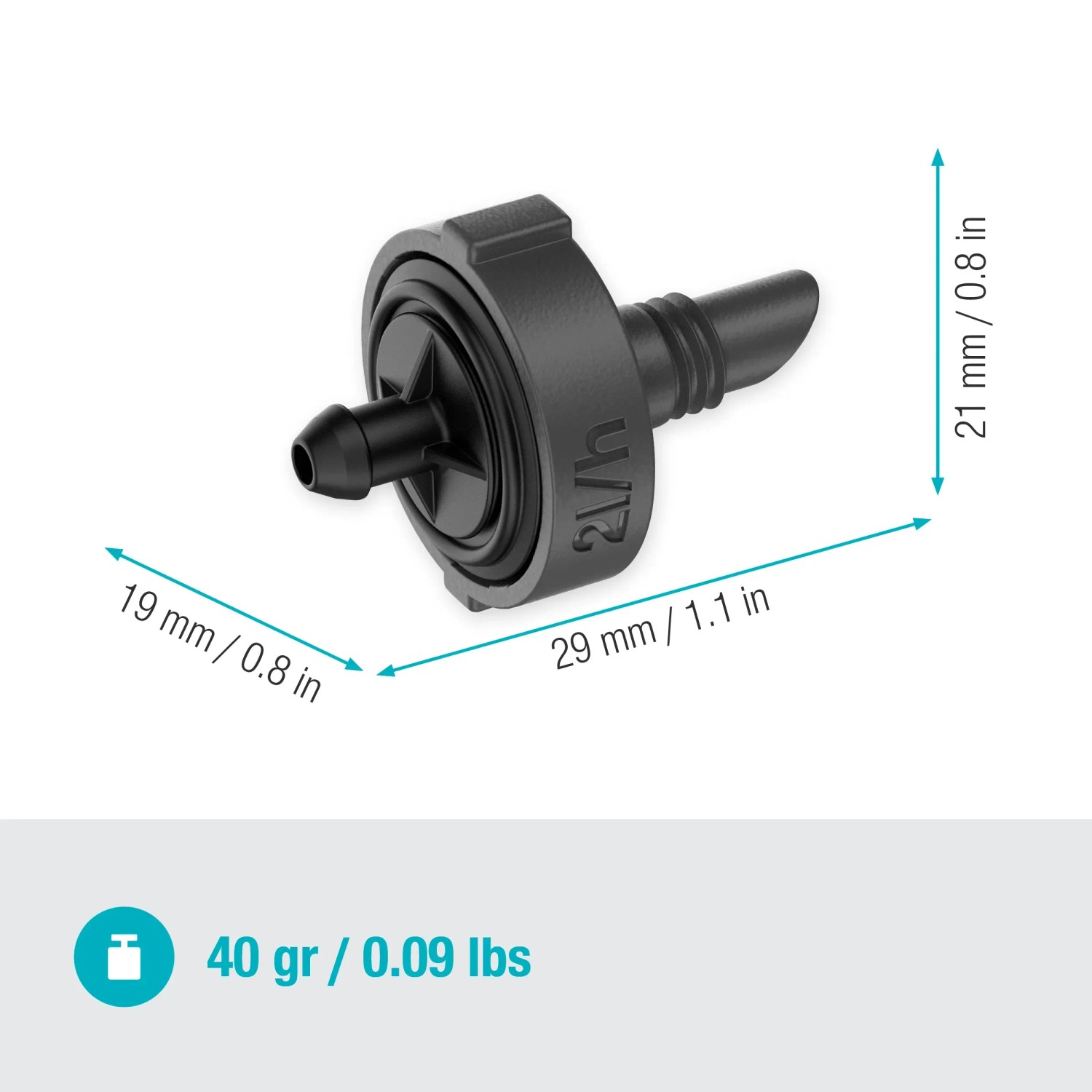 Gardena Endtropfer, 2 l/h, regulujący ciśnienie, do systemów Micro-Drip do nawadniania roślin doniczkowych.