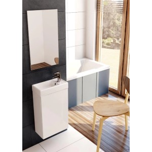 Zestaw łazienkowy Maximus Efi, 40 cm, biały, z szafką i umywalką ceramiczną. Idealny do małych łazienek.