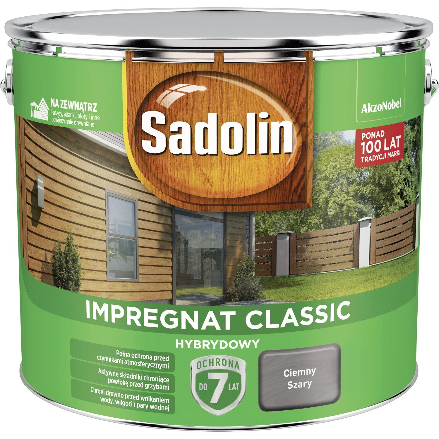 Sadolin impregnat do drewna, szary, do użytku zewnętrznego. Grunt do drewna dla optymalnej ochrony.