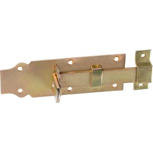 Żółty ocynkowany zasuwa do drzwi, 160x55mm, do drzwi i bram.