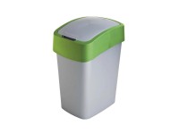 Kosz na śmieci Flip Bin srebrno-zielony 10 l