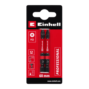 Zestaw bitów udarowych Einhell, 2-częściowy, PZ2, 60 mm, do wkrętaków i wkrętarek akumulatorowych.