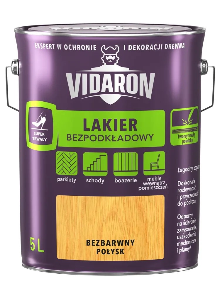 Vidaron Lakier bezpodkładowy do parkietu bezbarwny połysk 5 l