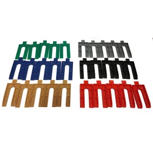 LUX Classic Kliny montażowe, 30 sztuk w różnych kolorach i rozmiarach do poziomowania.