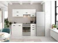 Defra Zestaw mebli kuchennych NAPOLI biel/czarny 180 cm 5 el.