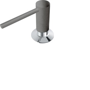 Dozownik do mydła t.b.t., szary/chrom, do łazienki i kuchni.