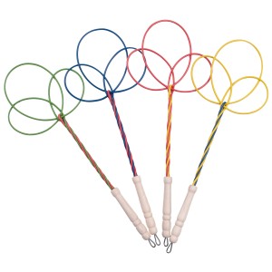 Wielokolorowe obręcze do robienia baniek mydlanych z uchwytami, akcesoria do zabaw na świeżym powietrzu.