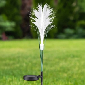 t.b.t. solarna lampa ścieżkowa z białym pióropuszem.