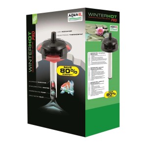 Opakowanie grzałki do oczka wodnego AquaEL Winterhot Pro ze zdjęciem produktu i informacjami.
