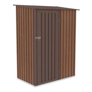 Domek ogrodowy metalowy Kent Walnut - 143x89 cm, wys. 175 cm
