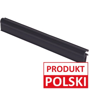 Ciemnoszara mata na ogrodzenie t.b.t. do mocowania na ogrodzeniu.