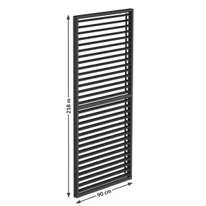 Czarny panel boczny t.b.t. do pawilonu z poziomymi listwami, 218x90cm.