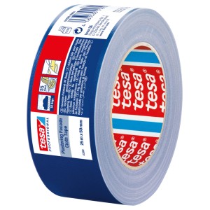 Rolka niebieskiej taśmy tkaninowej Tesa do fasad tynkarskich, 25 m x 50 mm.