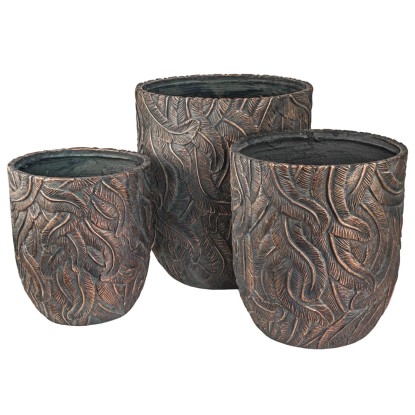 Donice Pióra złote komplet 3 szt.