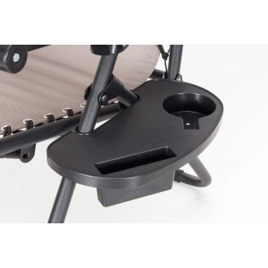 Uchwyt na napoje do krzesła ogrodowego, taca z uchwytem na kubek, czarny.