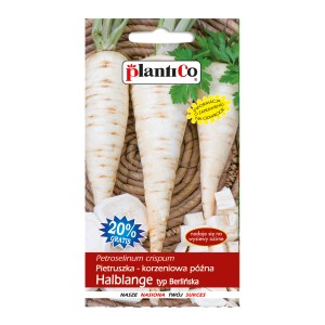 Opakowanie nasion pietruszki, odmiana Halblange Typ Berlińska.