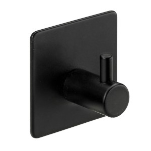 Czarny uchwyt meblowy t.b.t., kwadratowa podstawa.