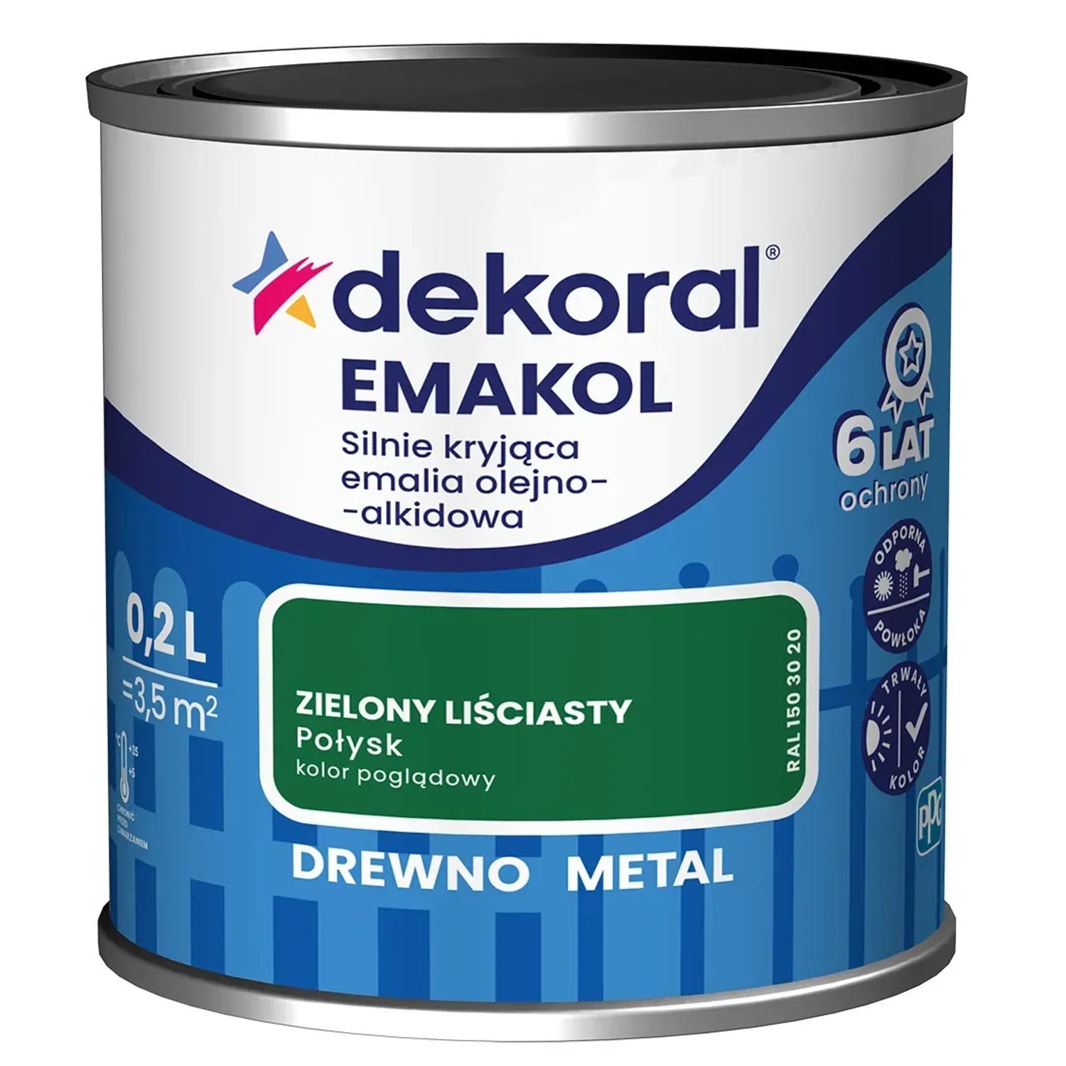Dekoral Emalia Emakol Strong zielony liściasty 200 ml