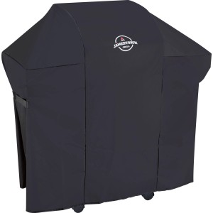 Czarny pokrowiec Jamestown na grill gazowy KANE 2 palniki, odporny na warunki atmosferyczne i promieniowanie UV.