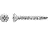 LUX-TOOLS Śruba wiercąca z podwyższonym łbem stożkowym PH Ø 4,8 x 45 mm ocynk 10