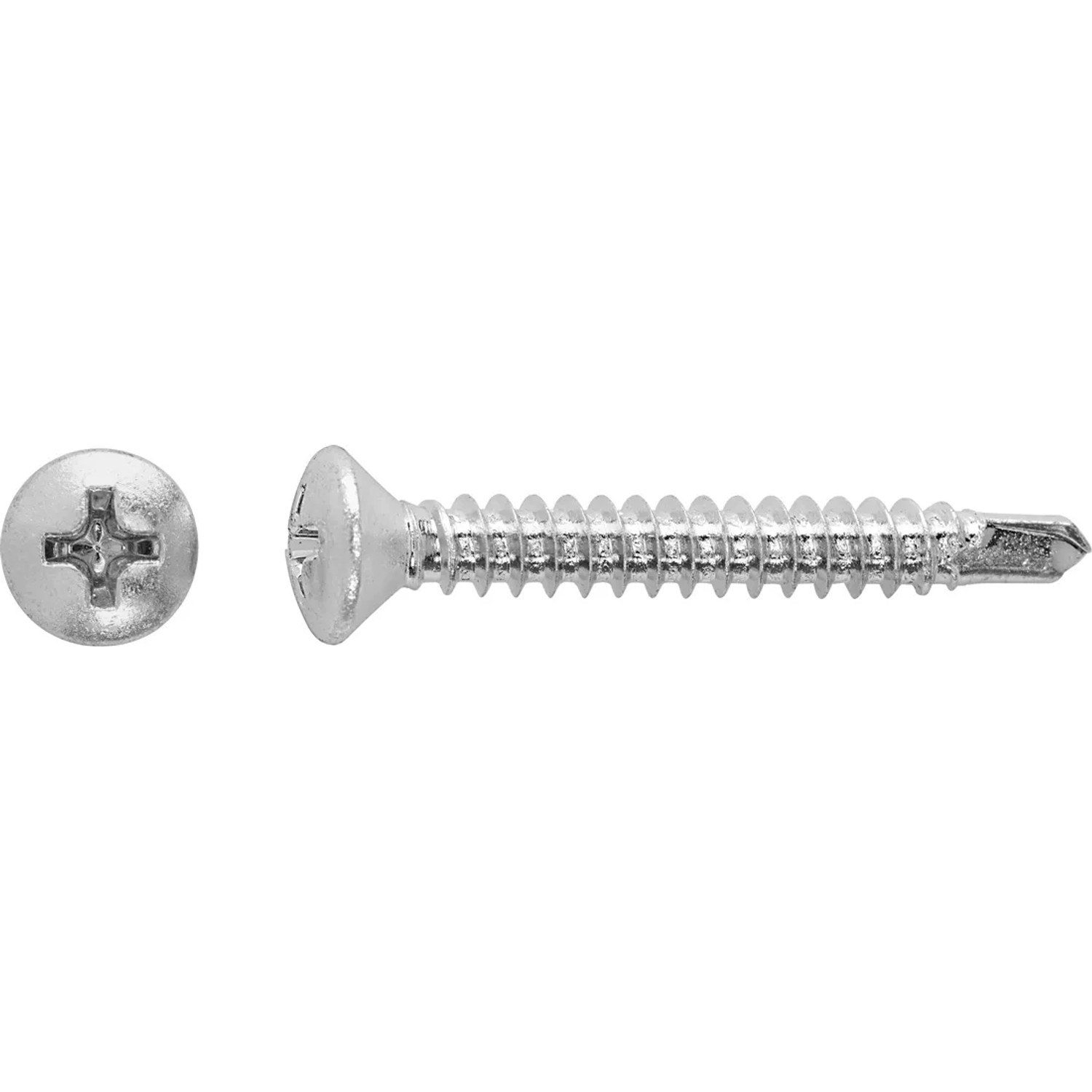 LUX-TOOLS Śruba wiercąca z podwyższonym łbem stożkowym PH Ø 4,8 x 45 mm ocynk 10