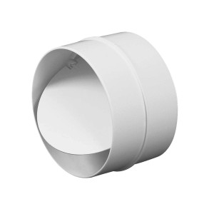 Biały łącznik kanałowy t.b.t. do systemów wentylacyjnych.