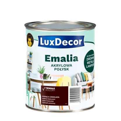 LuxDecor Emalia akrylowa do drewna i metalu połysk gorąca czekolada 750 ml
