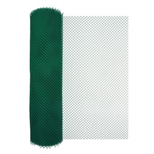 Zielona siatka ogrodzeniowa w rolce.