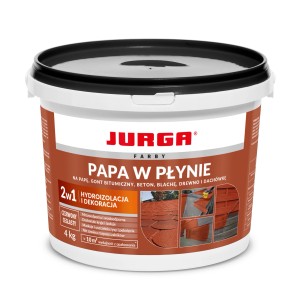 Wiadro płynnego tworzywa sztucznego Jurga na dach bitumiczny, czerwono-brązowe, 4 kg.