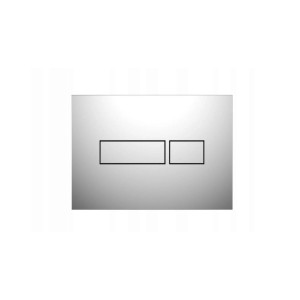 t.b.t. Przycisk spłukujący WC w kolorze srebrnym z dwoma przyciskami.